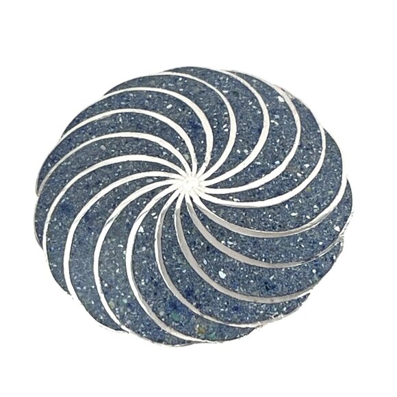 A Garcia Taxco Mexico Vintage Mexican Sterling Silver Blue Sodalite Chip Swirl B - Picture 2 of 9
